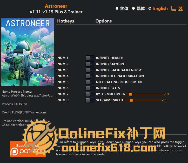 异星探险家|8项修改器|2021.04.07 异星探险家