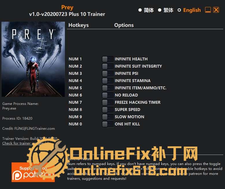 掠食|10项修改器|2021.01.10 掠食|10项修改器|2021.01.10